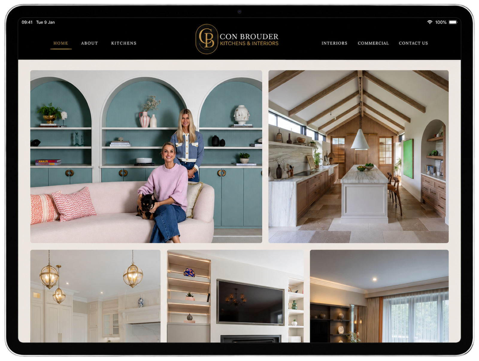 The Con Brouder website homepage, designed and built by Baker Media